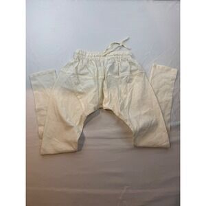 Fabindia Boys Natural Cotton Churidar Pants Cream Elastic Waist Size 2-3 Years